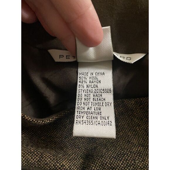 Peter Nygard Wool Embroidered Brocade Textured Skirt Removable Fur Trim Size 10 - Picture 15 of 16